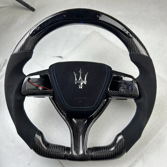 Volante Maserati in carbonio + led accelerazione + cover airbag + paddle