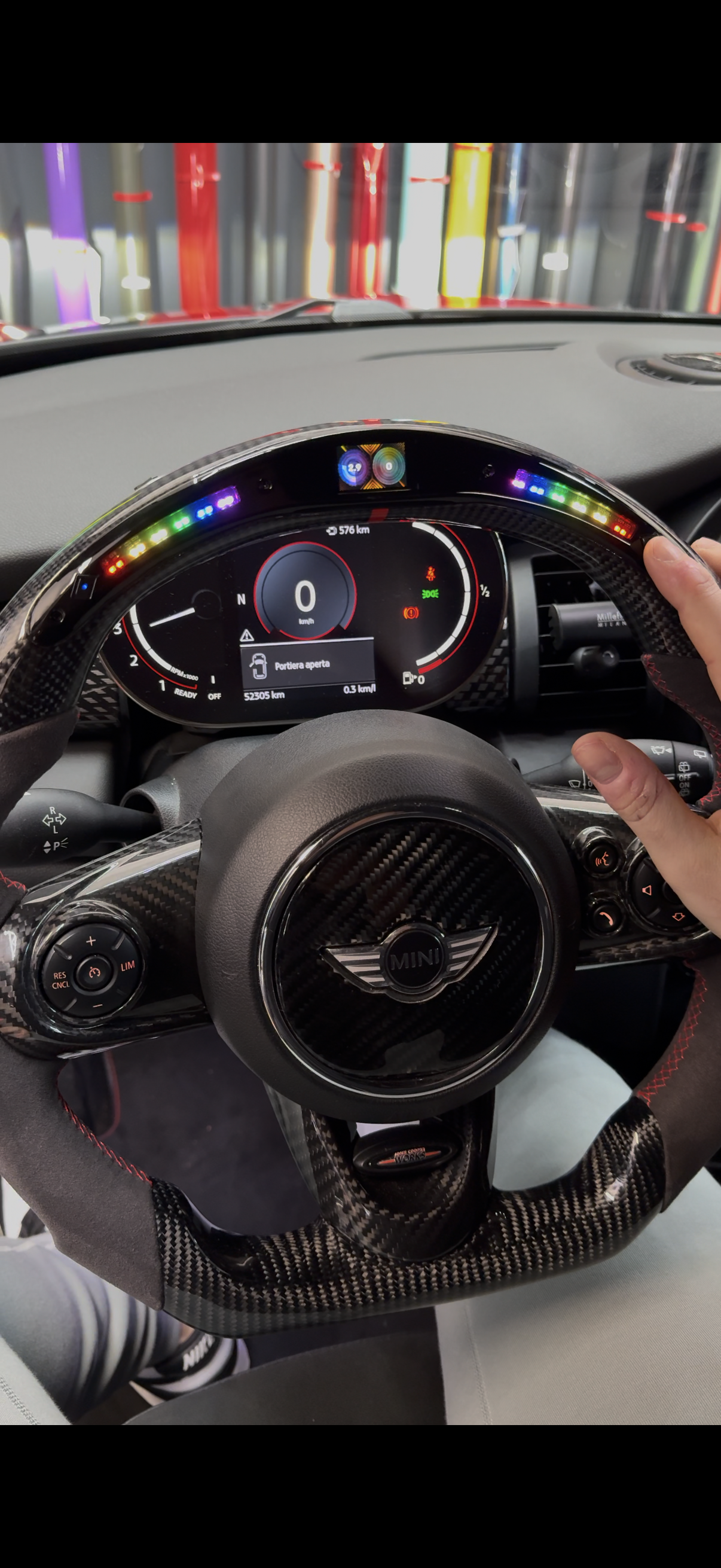 Volante  mini John Cooper  works con led di accelerazione