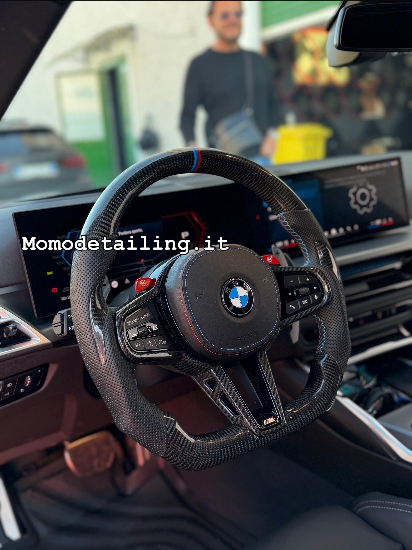Volante bmw, Corona in carbonio/pelle/alcantara +cover airbag+paddle magnetiche+m1/m2